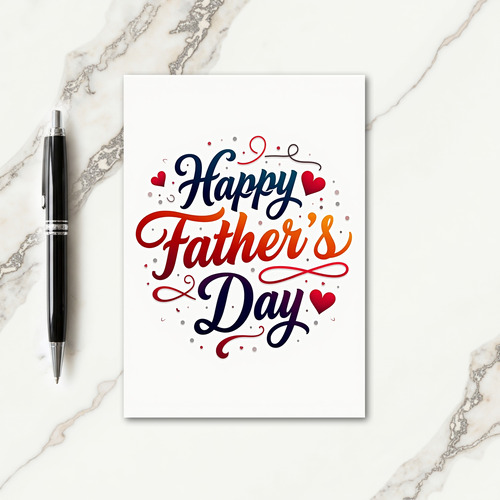 Fiery Fathers Day Text Card