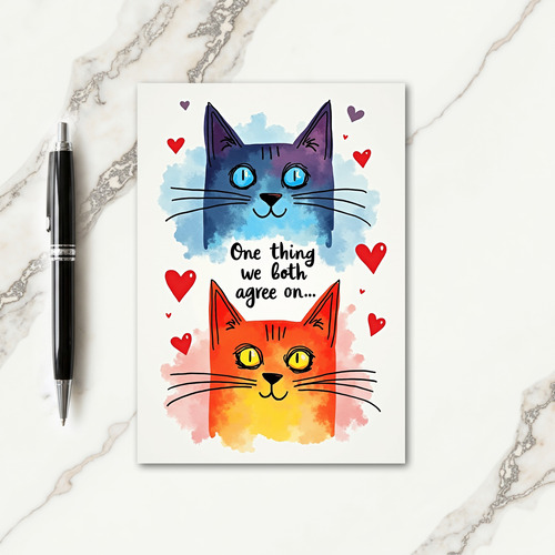 Fiery Feline Fathers Day Card