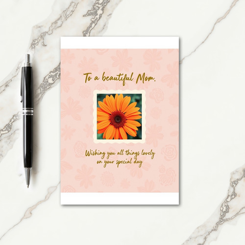 Fiery Floral Mothers Day Card