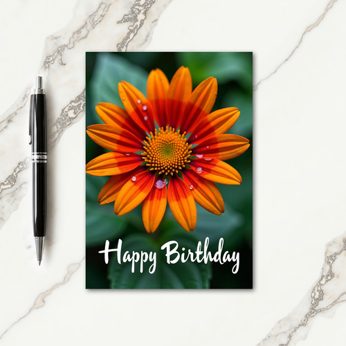 Fiery Flower Birthday Card