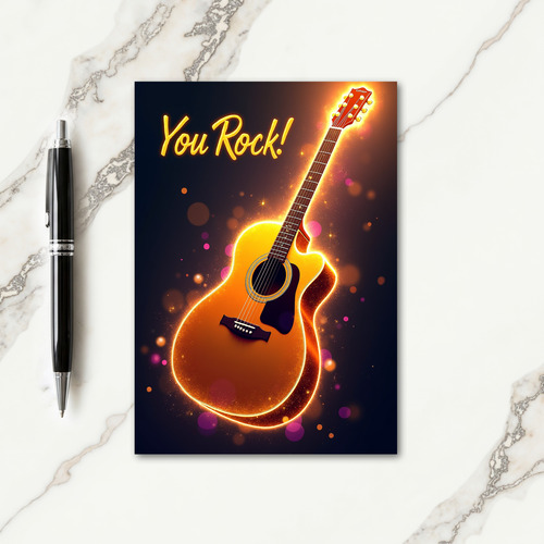 Fiery Guitar Fathers Day Card
