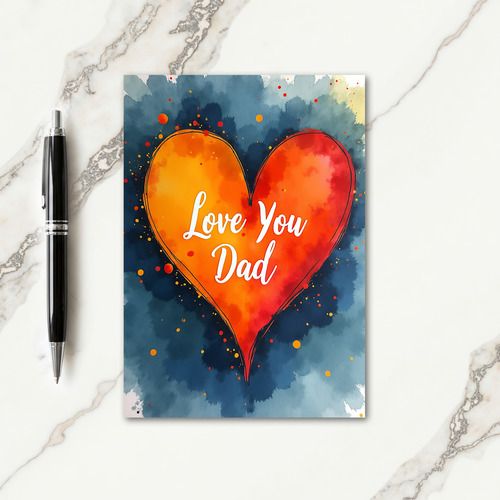 Fiery Heart Fathers Day Card