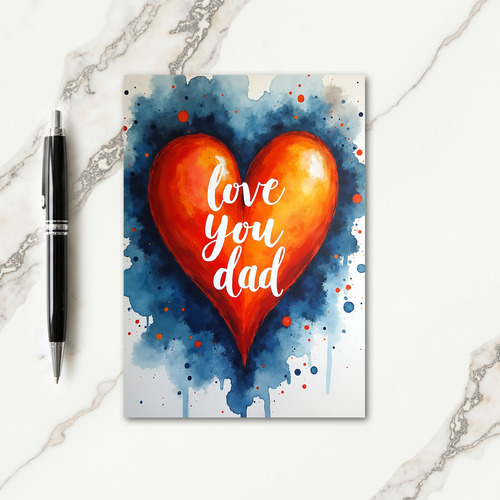 Fiery Heart Love You Dad Card