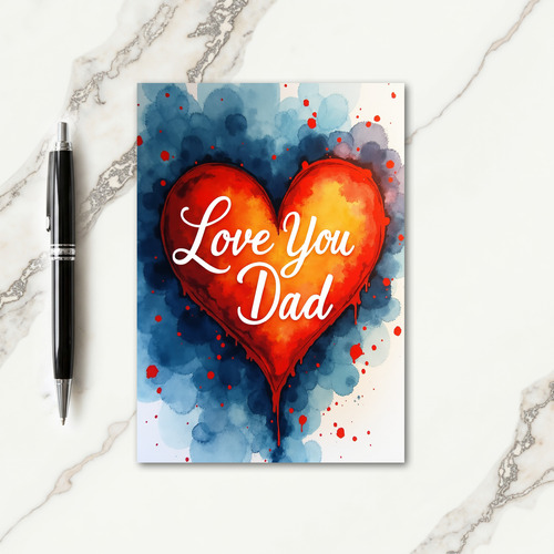 Fiery Hearts Love You Dad Card