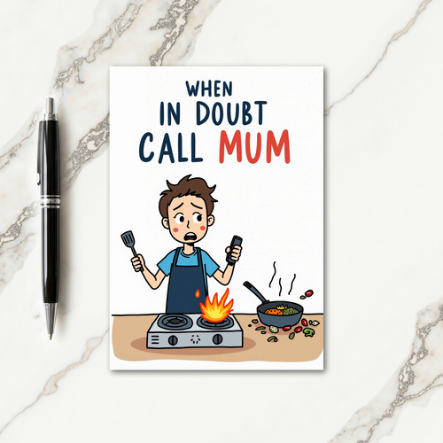 Fiery Kitchen Mums Day Card
