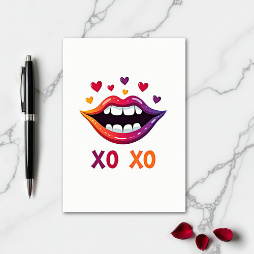 Fiery Lips Xo Xo Art Card