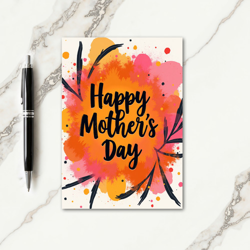 Fiery Orange Mothers Day Card