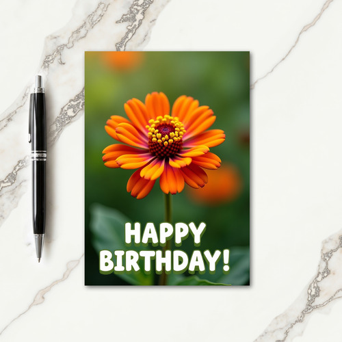 Fiery Petals Birthday Card