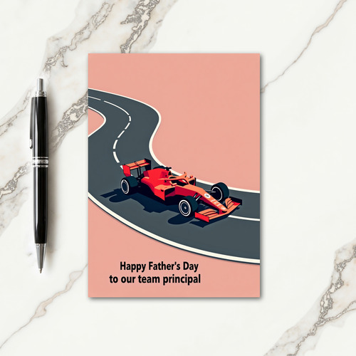 Fiery Racing Fathers Day Card