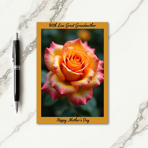 Fiery Rose Mothers Day Card