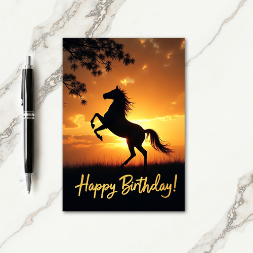 Fiery Silhouette Birthday Card