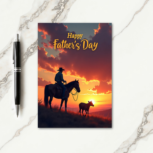 Fiery Sky Fathers Day Art Card