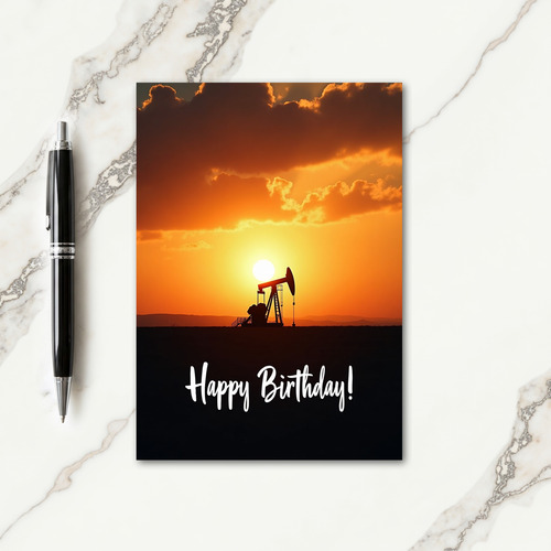 Fiery Sunset Birthday Card