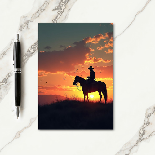 Fiery Sunset Rider Fathers Day Card