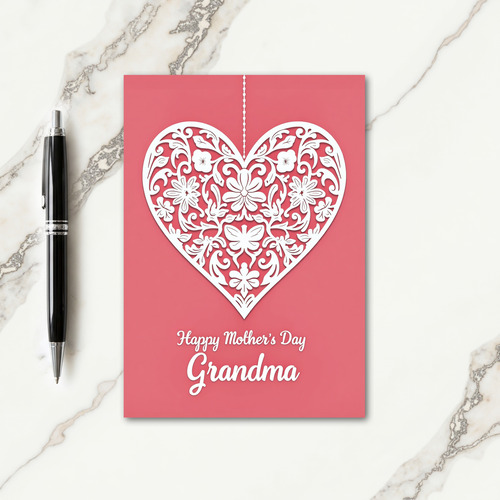 Filigree Heart Grandma Card