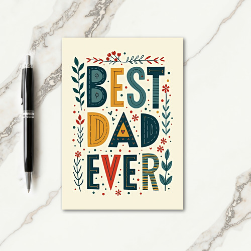 Finest Dad Ever Floral Card