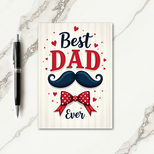 Finest Fathers Day Mustache Card