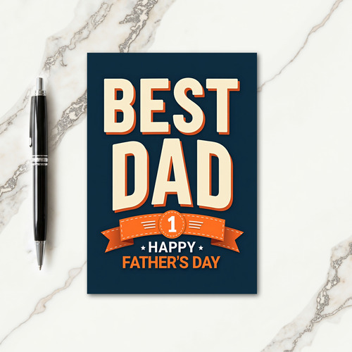 Finest Fathers Day Typographic Card