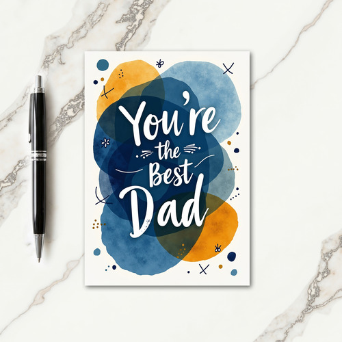 Finest Fathers Day Watercolor Card