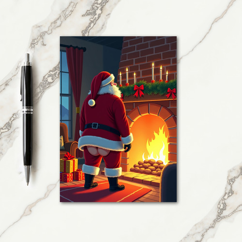 Fireplace Glow Christmas Card