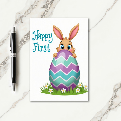 First Birthday Bunny Peek Card