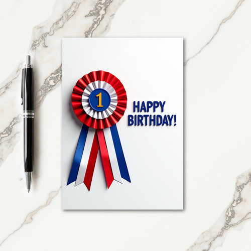 First Birthday Rosette Card