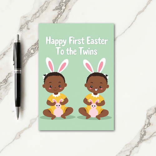 First Birthday Twins Card
