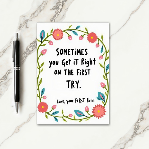 First Born Floral Mothers Day Card
