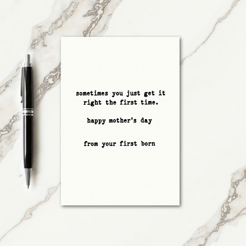 First Born Mothers Day Text Card