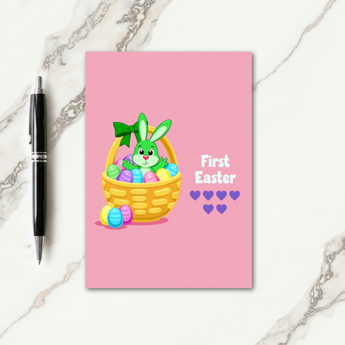 First Easter Bunny Basket Card