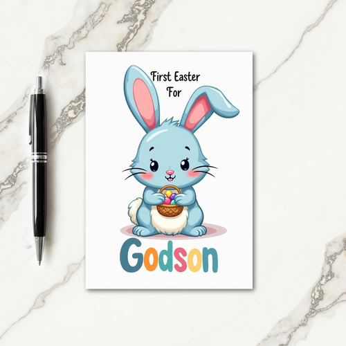 First Easter Godson Cute Card