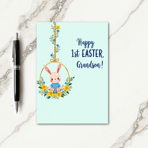 First Easter Grandson Bunny Card