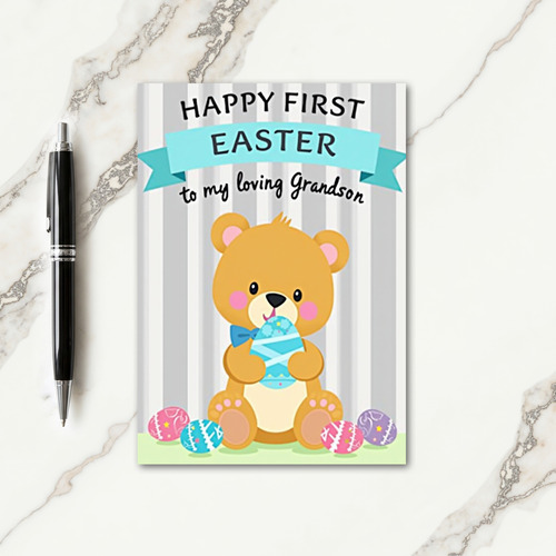 First Easter Grandson Greeting Card