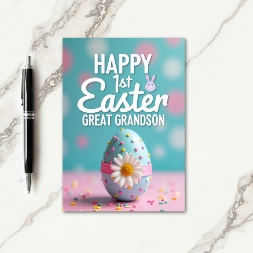 First Easter Polka Dot Egg Card