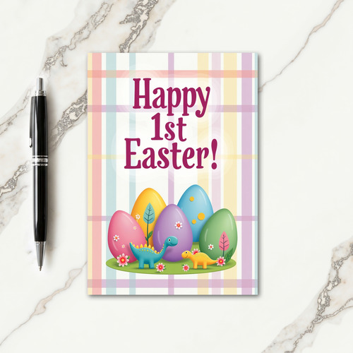 First Easter Polka Dot Eggs Card