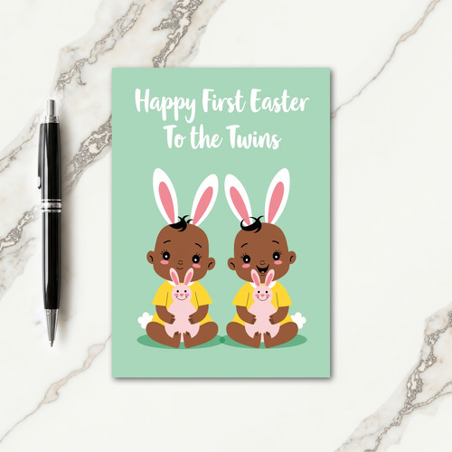 First Easter Twins Baby Card