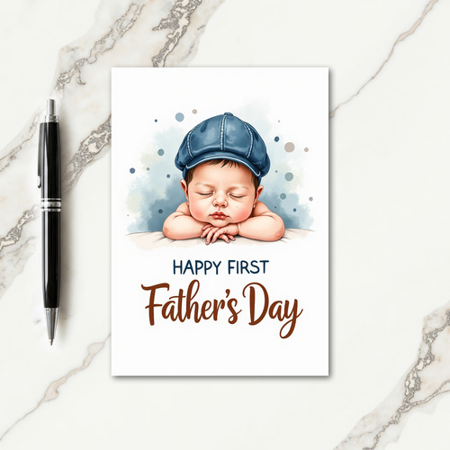 First Fathers Day Baby Art Card