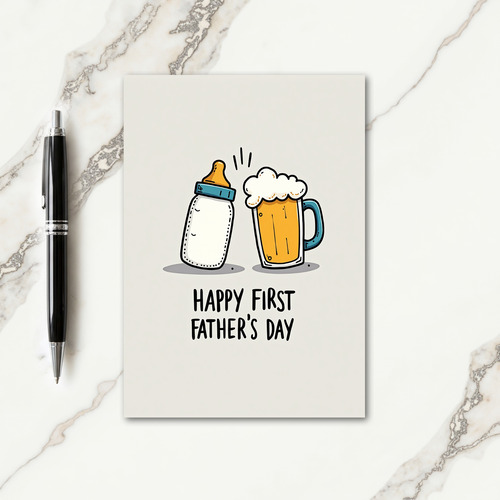 First Fathers Day Bottle Card