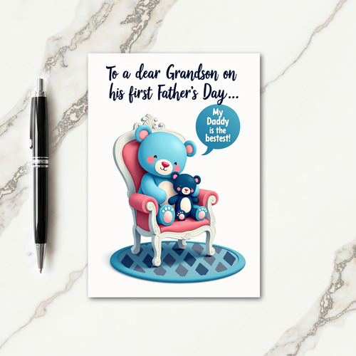 First Fathers Day Grandson Card