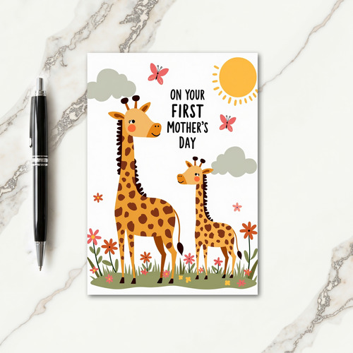 First Mothers Day Animal Art Card