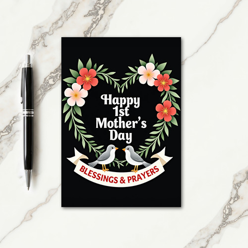 First Mothers Day Birds Wreath Card