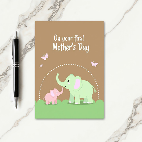 First Mothers Day Elephant Card