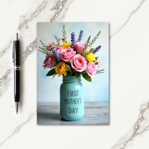 First Mothers Day Floral Bouquet Card