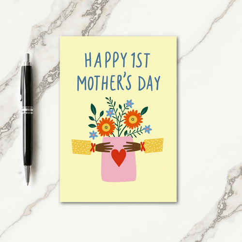 First Mothers Day Floral Hands Card