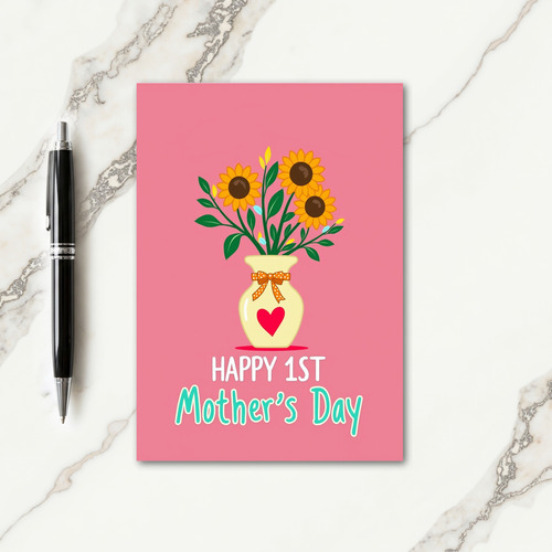 First Mothers Day Floral Vase Card