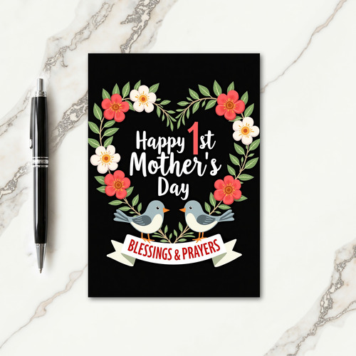 First Mothers Day Floral Wreath Card
