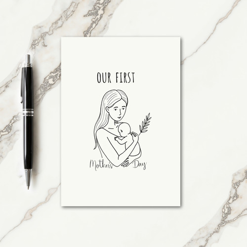 First Mothers Day Line Art Card