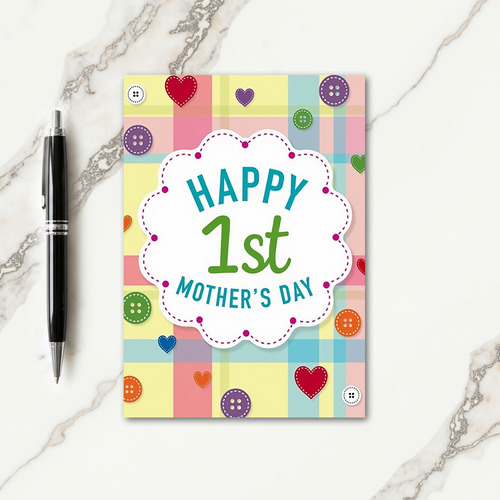 First Mothers Day Plaid Card