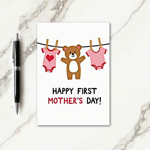 First Mothers Day Plush Animal Card