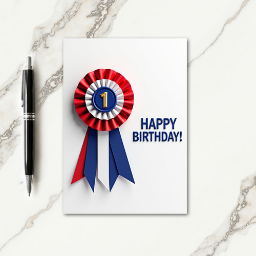 First Rosette Birthday Card